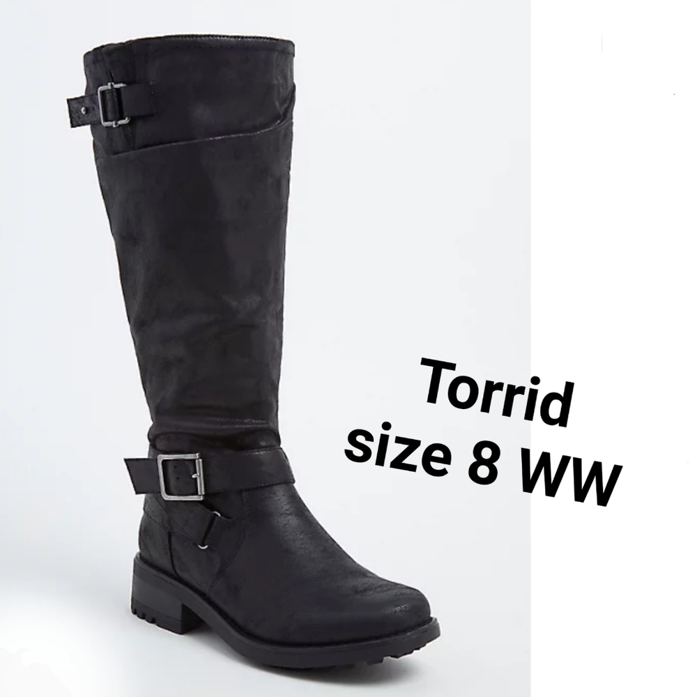 Torrid 8 WW Tall Boots WIDE CALF Oil Slick finish